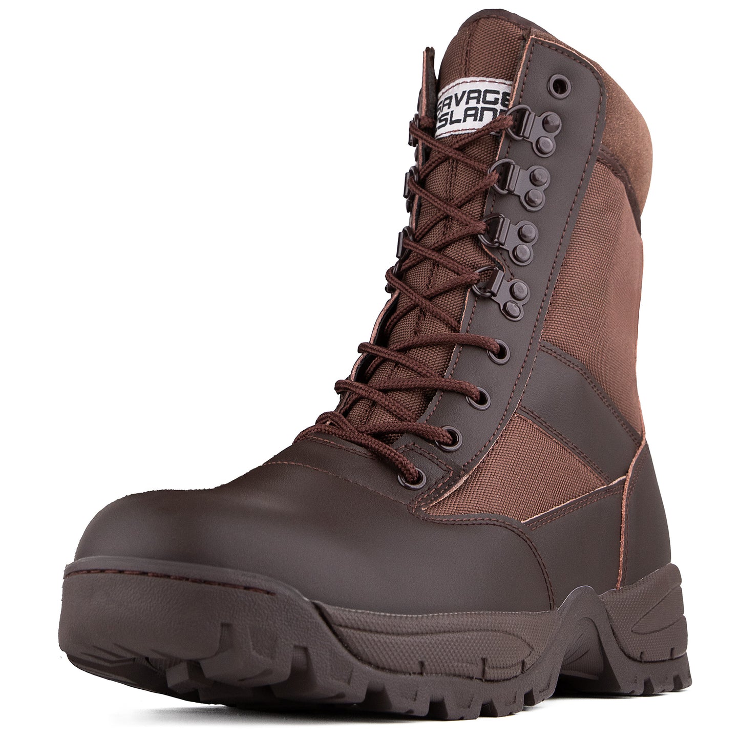 Savage Island Military Tactical Leather Side Zip & Lace Up Combat Boots