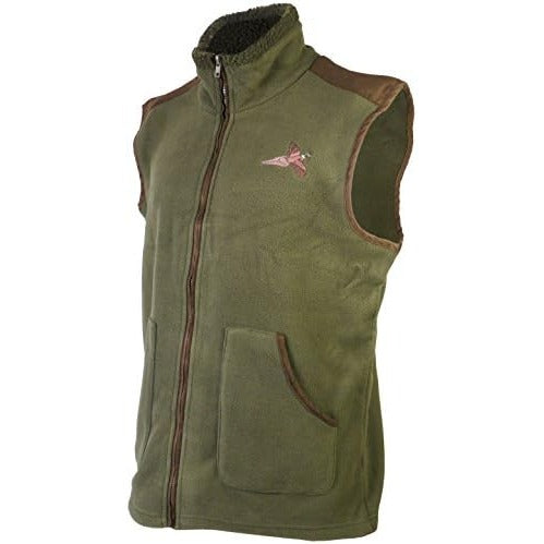 Pheasant Embroidered Country Fleece Gilet Shooting Vest Savage Island