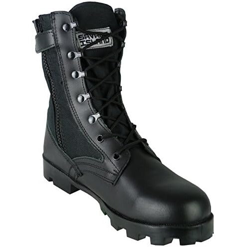 Black Leather Side Zip Jungle Combat Boots Savage Island