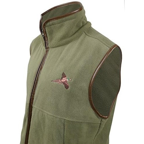 Pheasant Embroidered Fleece Gilet Shooting Vest Savage Island