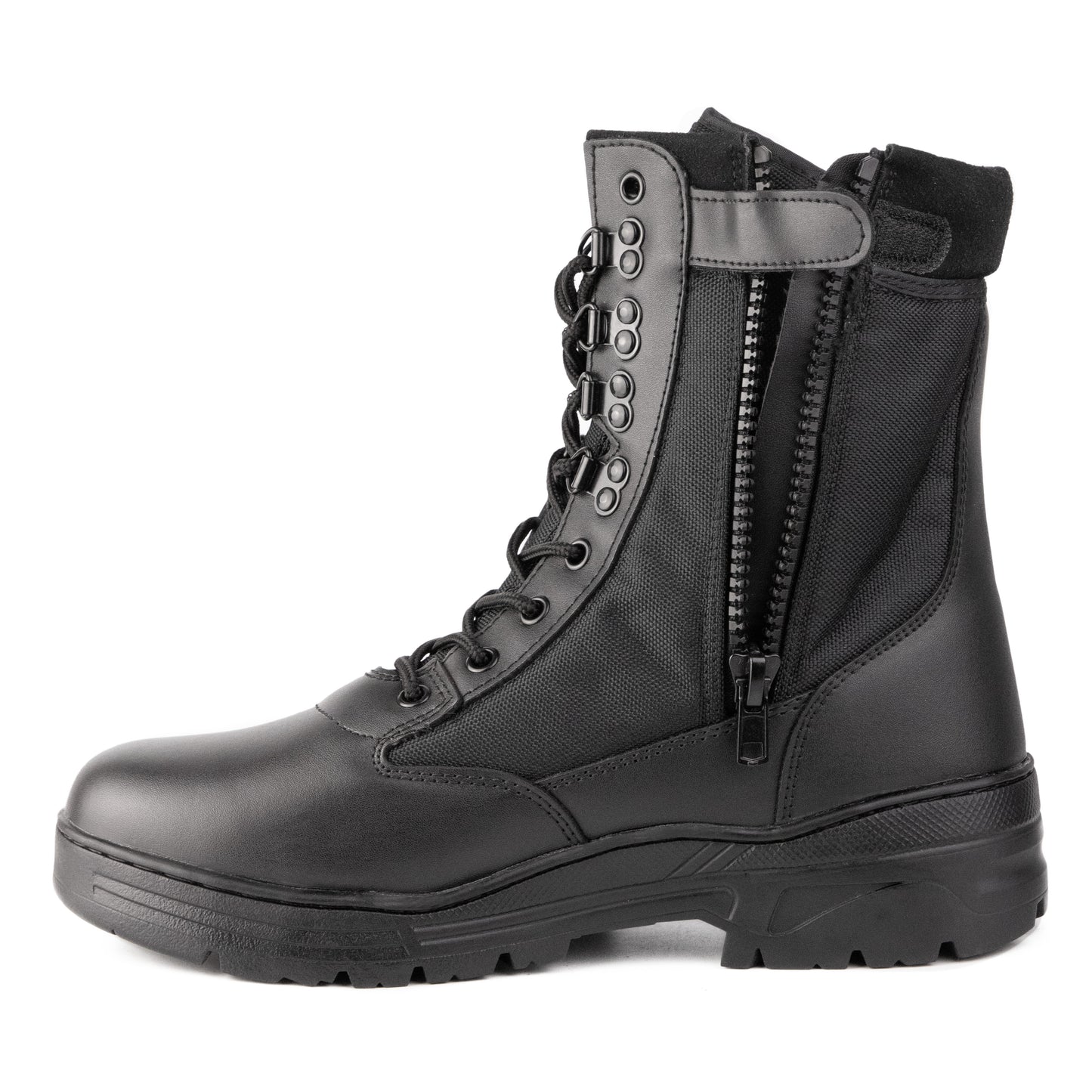 Black Leather Side Zip Patrol Boots Savage Island