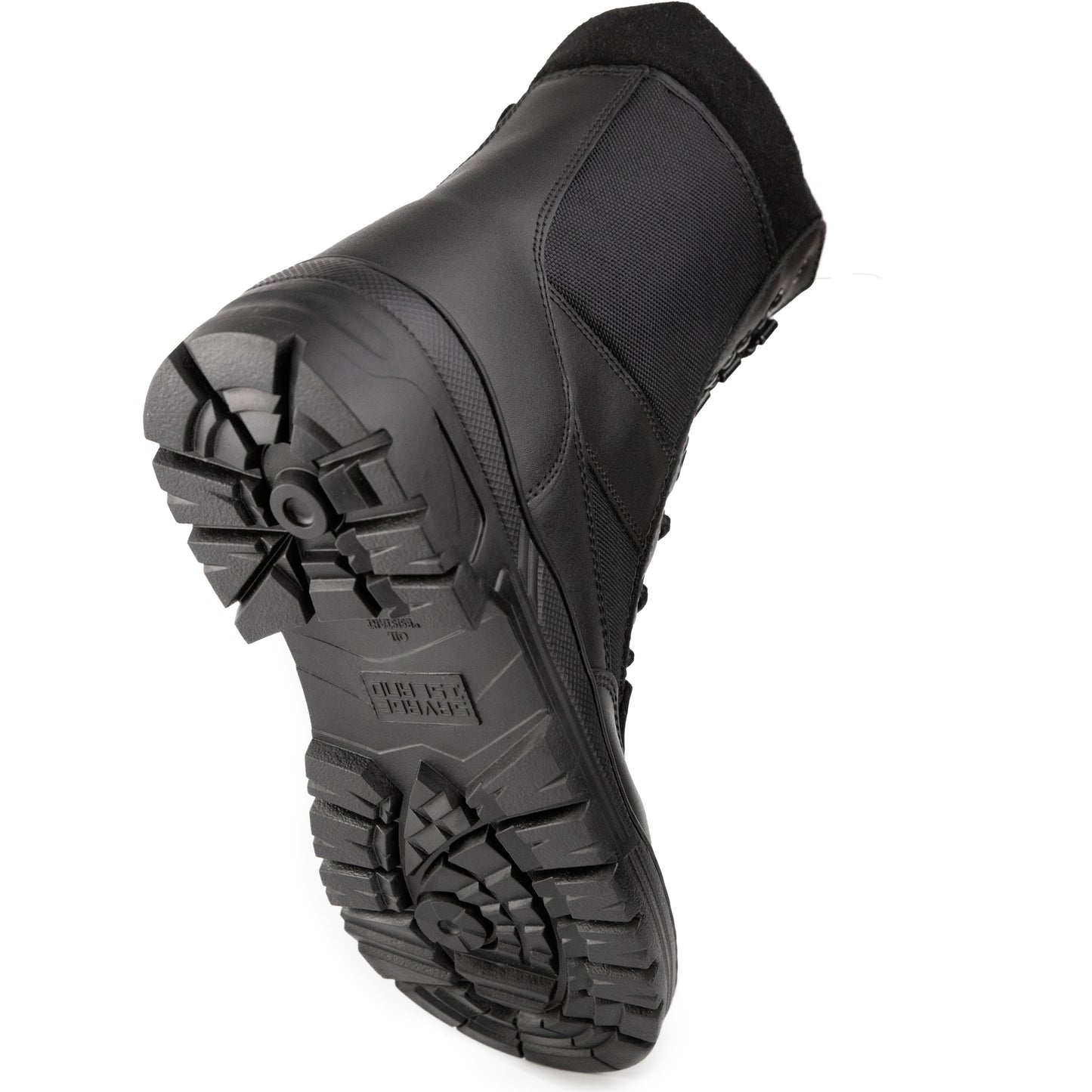 Black Leather Side Zip Patrol Boots Savage Island