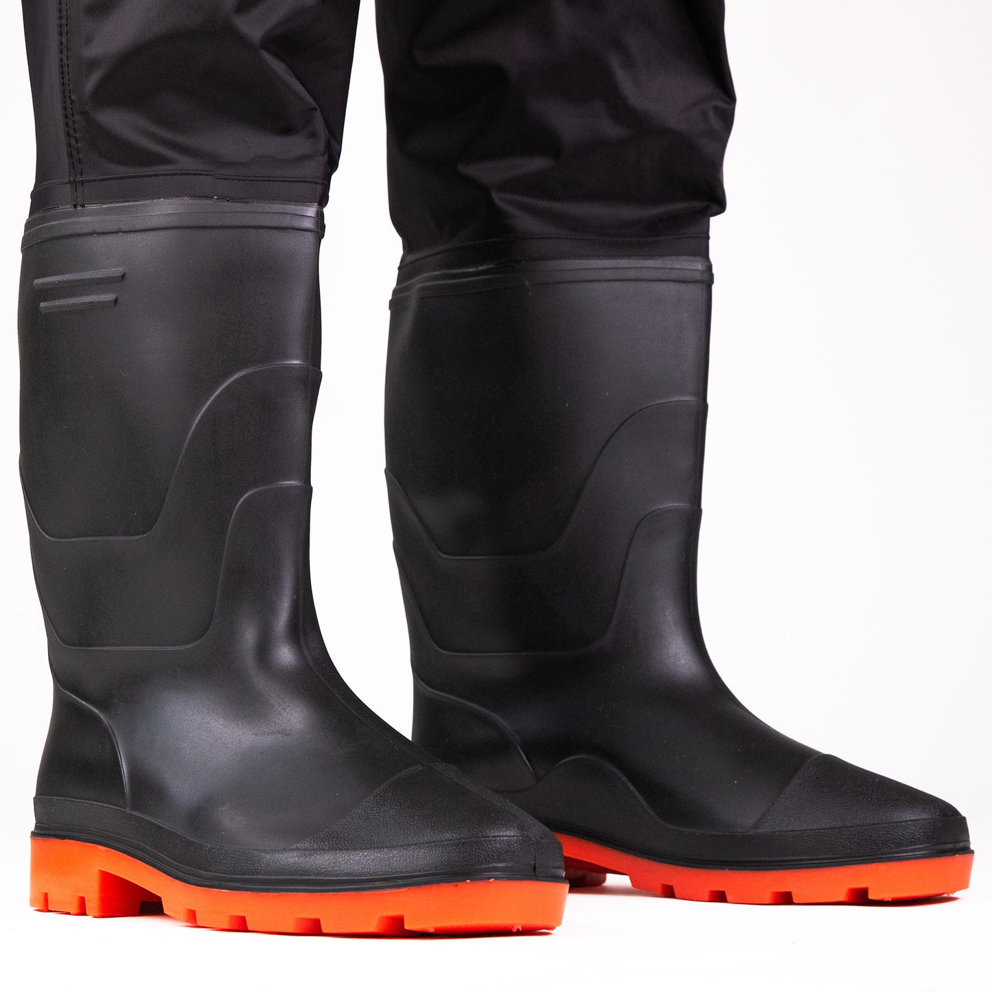 Nylon Chest Waders – PVC Coated, Front Pocket, Built-In Boots