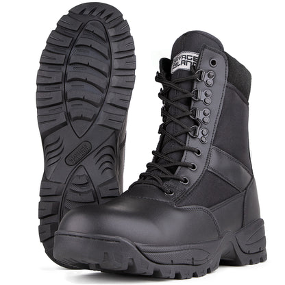 Savage Island Military Tactical Leather Side Zip & Lace Up Combat Boots