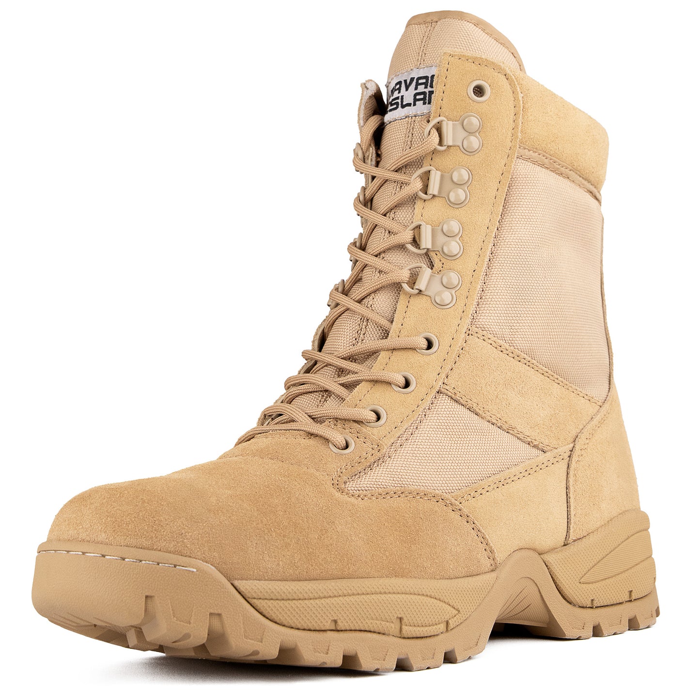 Savage Island Military Tactical Leather Side Zip & Lace Up Combat Boots