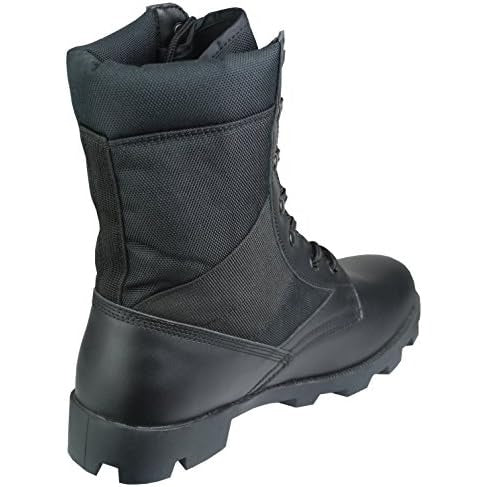 Black Leather Jungle Combat Boots Savage Island