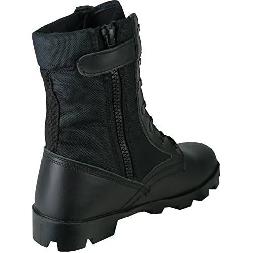 Black Leather Side Zip Jungle Combat Boots Savage Island