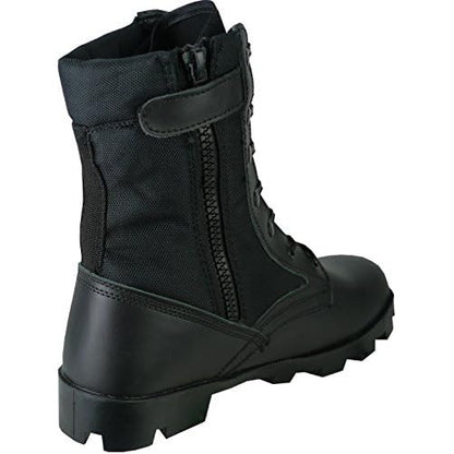 Black Leather Side Zip Jungle Combat Boots Savage Island