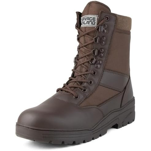 Brown Leather Patrol Boots Savage Island