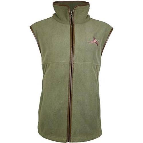 Pheasant Embroidered Fleece Gilet Shooting Vest Savage Island