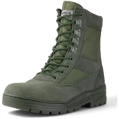 Green Suede Combat Boots Savage Island