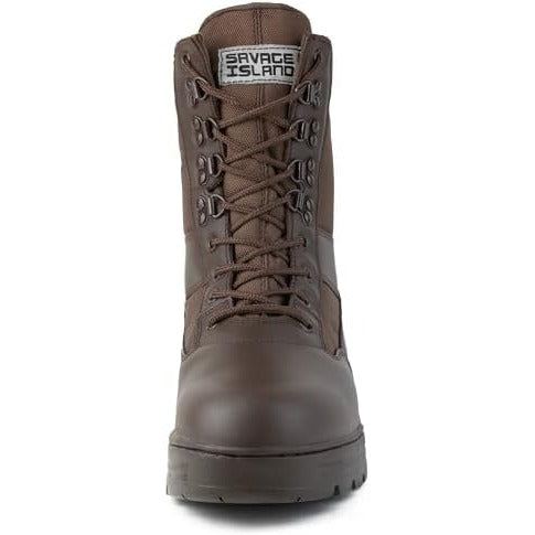 Brown Leather Patrol Boots Savage Island