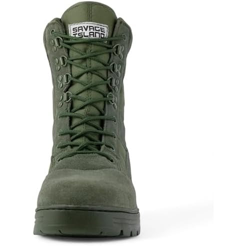 Green Suede Combat Boots Savage Island