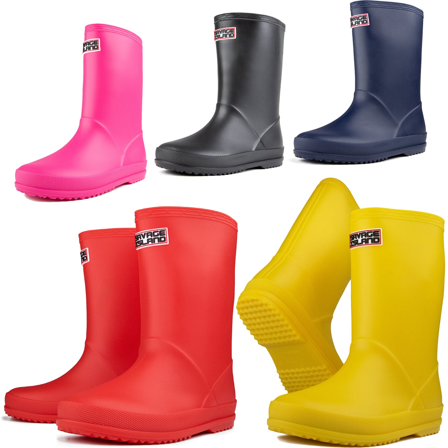 Kids Boys/Girls Waterproof Wellington Rain Boots