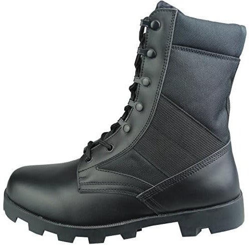 Black Leather Jungle Combat Boots Savage Island
