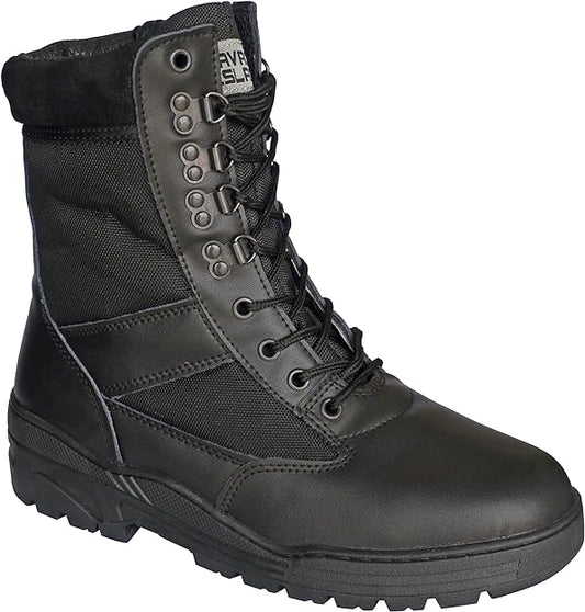 Black Leather Patrol Boots