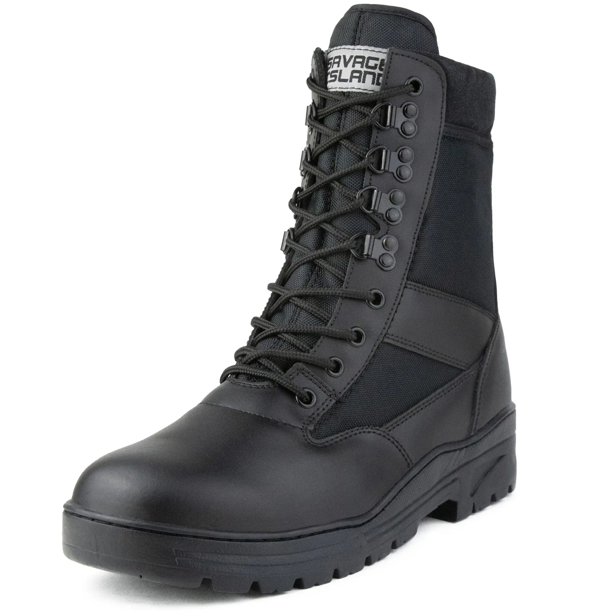 Black Leather Patrol Boots Savage Island