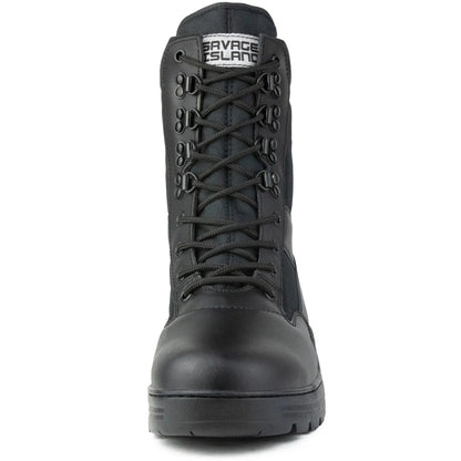 Black Leather Patrol Boots Savage Island
