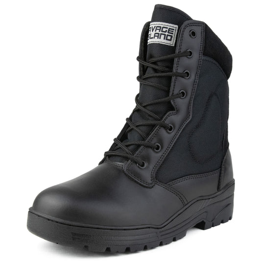 Pro Black Leather Patrol Boots Savage Island