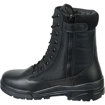 Side Zip Black Leather Patrol Boots Savage Island