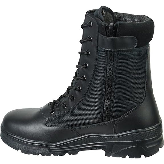 Side Zip Black Leather Patrol Boots Savage Island