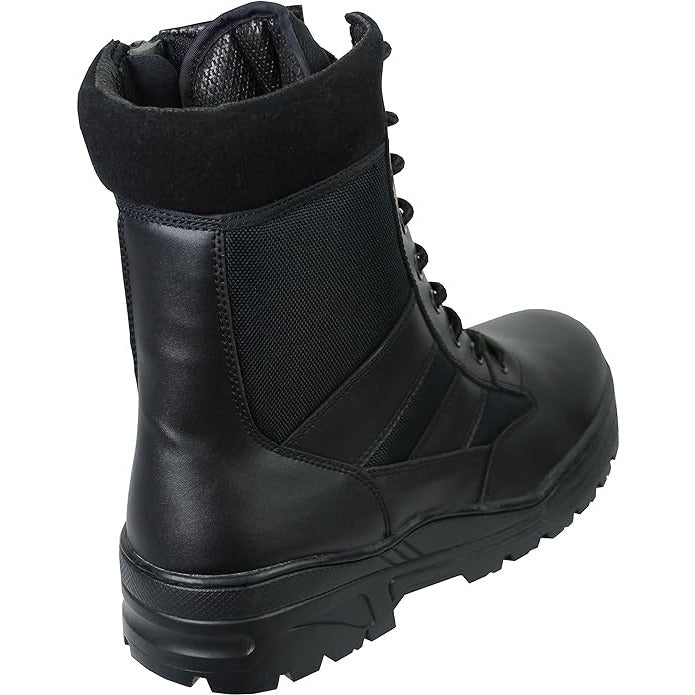 Side Zip Black Leather Patrol Boots Savage Island
