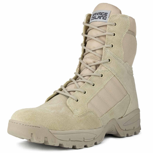 Tactical Side Zip Desert Suede Patrol Boots Savage Island