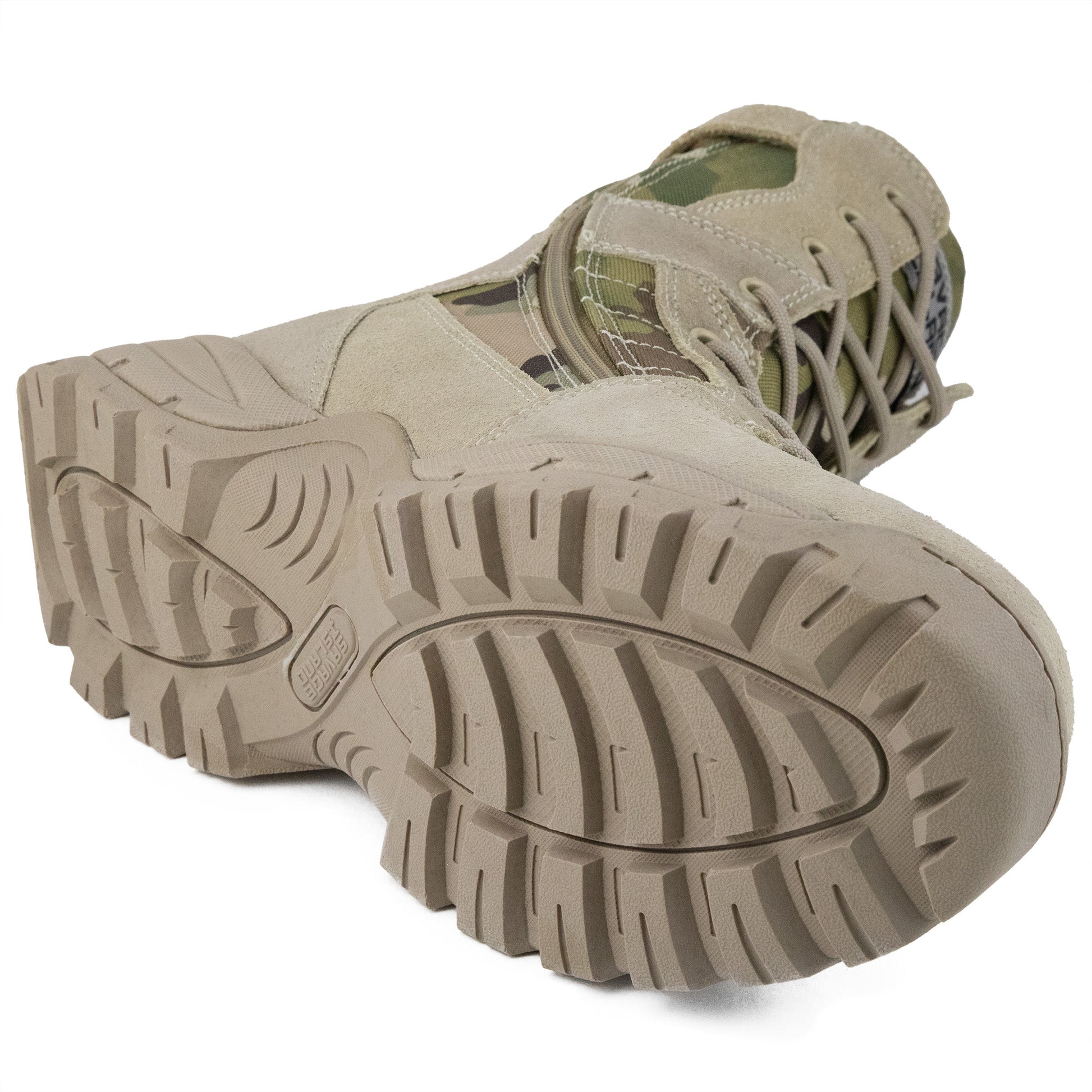 Tactical Side Zip Camo Desert Suede Patrol Boots Savage Island