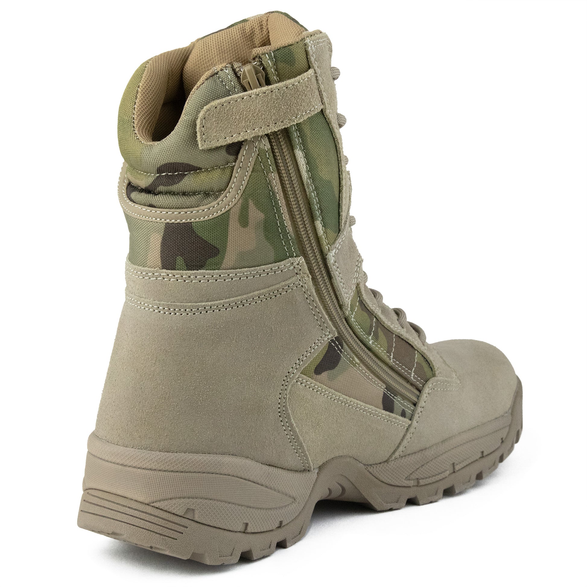 Tactical Side Zip Camo Desert Suede Patrol Boots Savage Island
