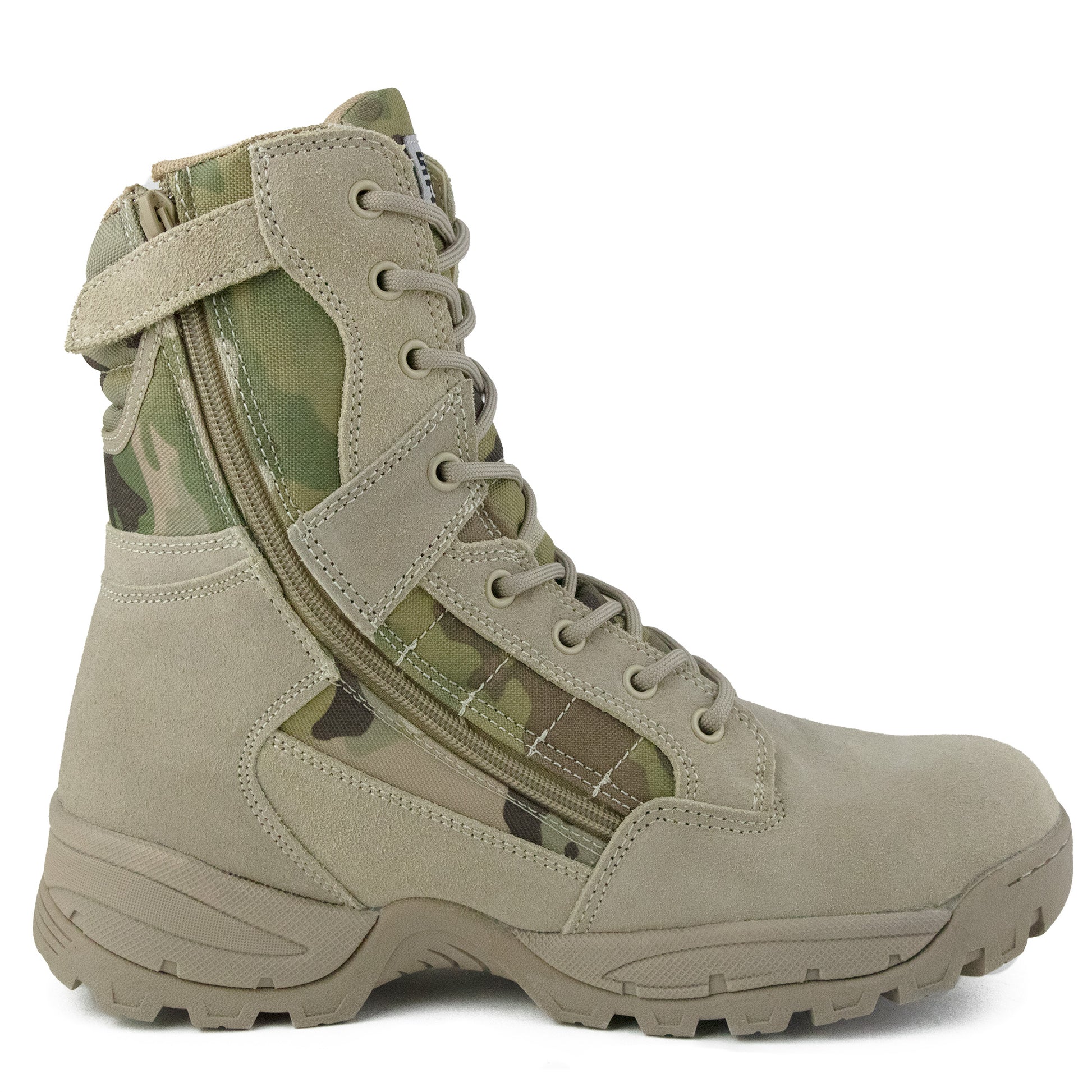 Tactical Side Zip Camo Desert Suede Patrol Boots Savage Island