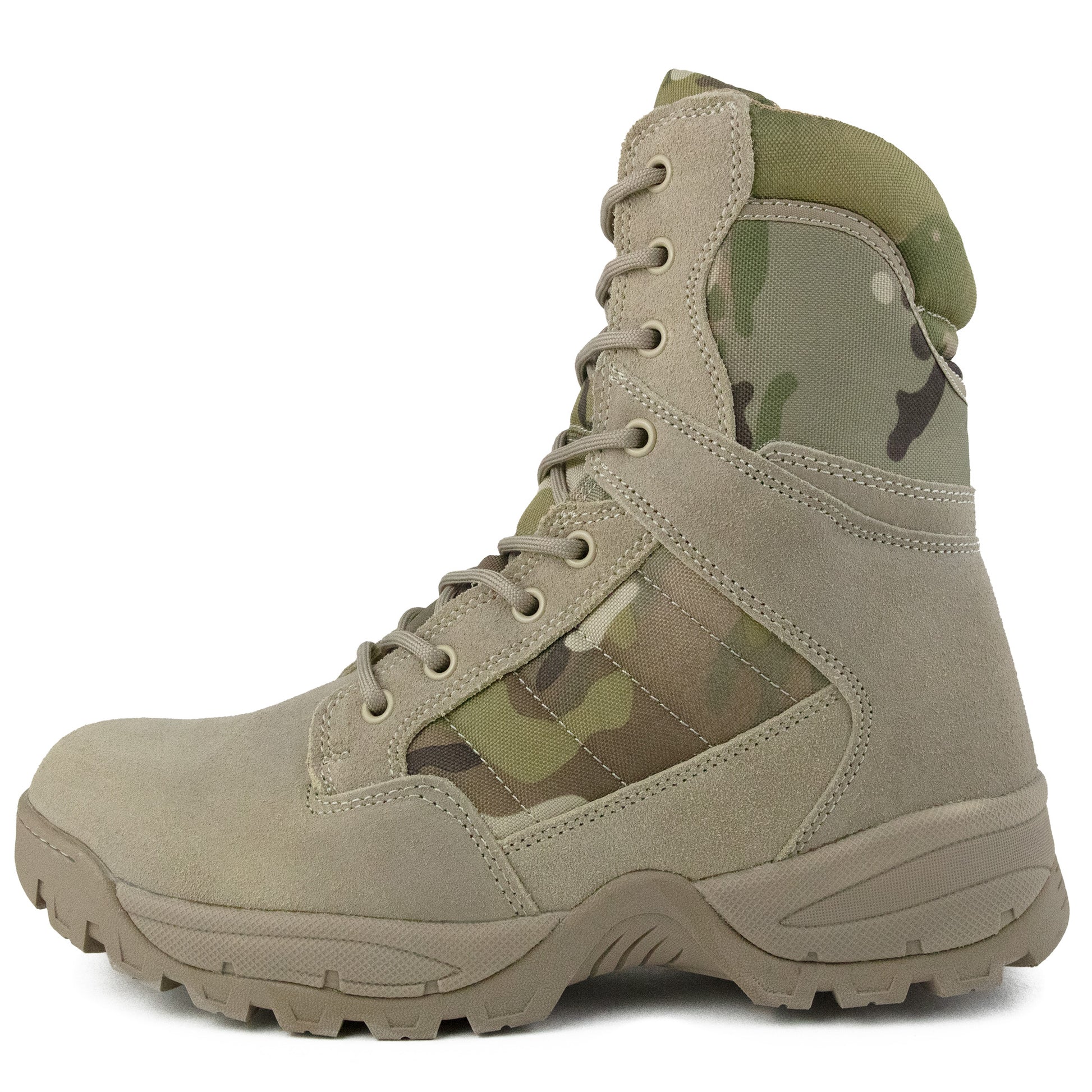 Tactical Side Zip Camo Desert Suede Patrol Boots Savage Island