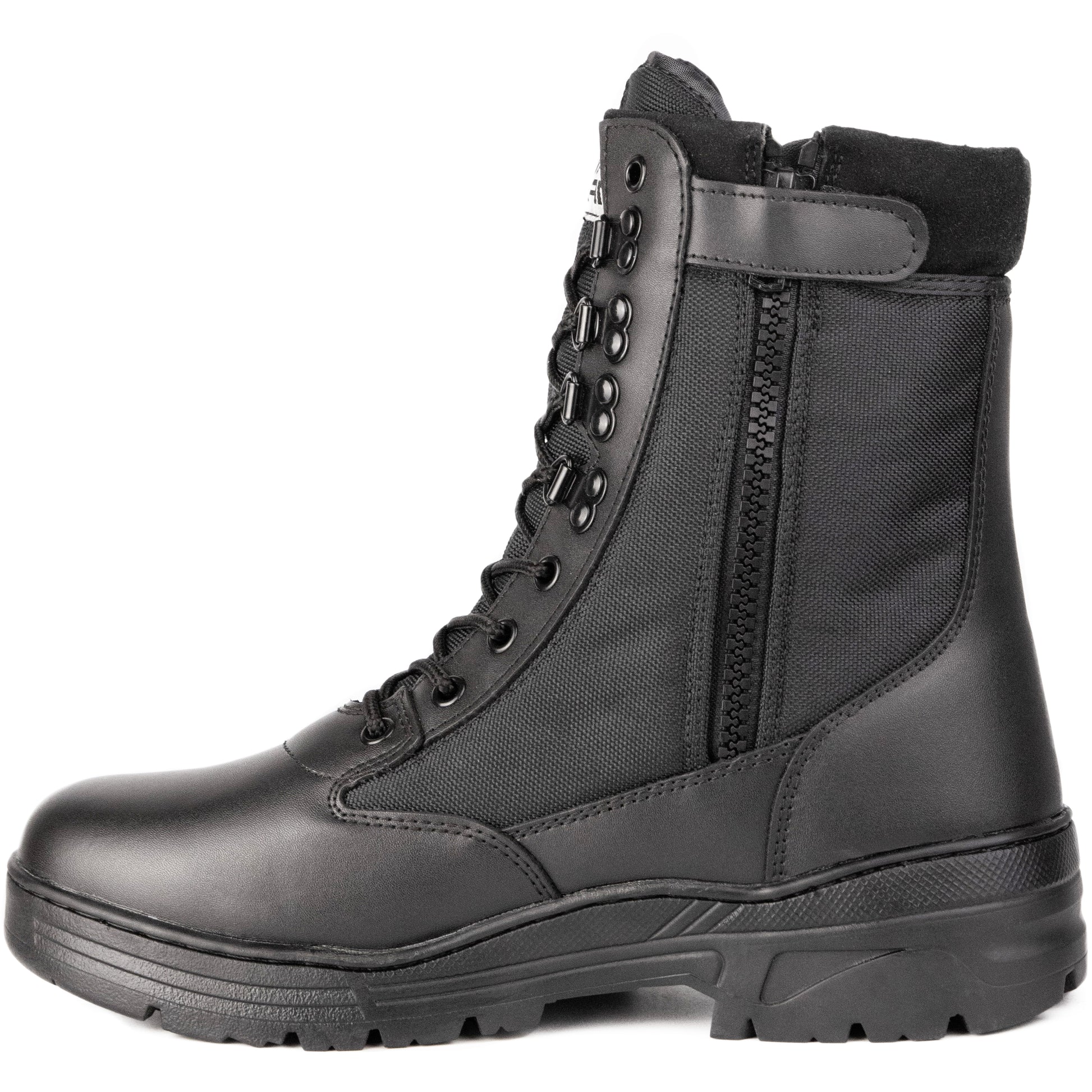 Black Leather Side Zip Patrol Boots Savage Island