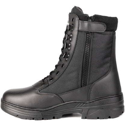 Black Leather Side Zip Patrol Boots Savage Island