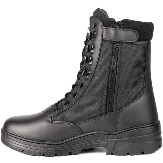 Black Leather Side Zip Patrol Boots Savage Island