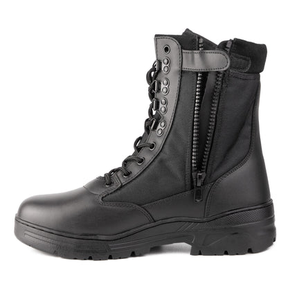 Black Leather Side Zip Patrol Boots Savage Island