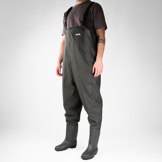 Waterproof Chest Waders – PVC Coated, Built-In Boots