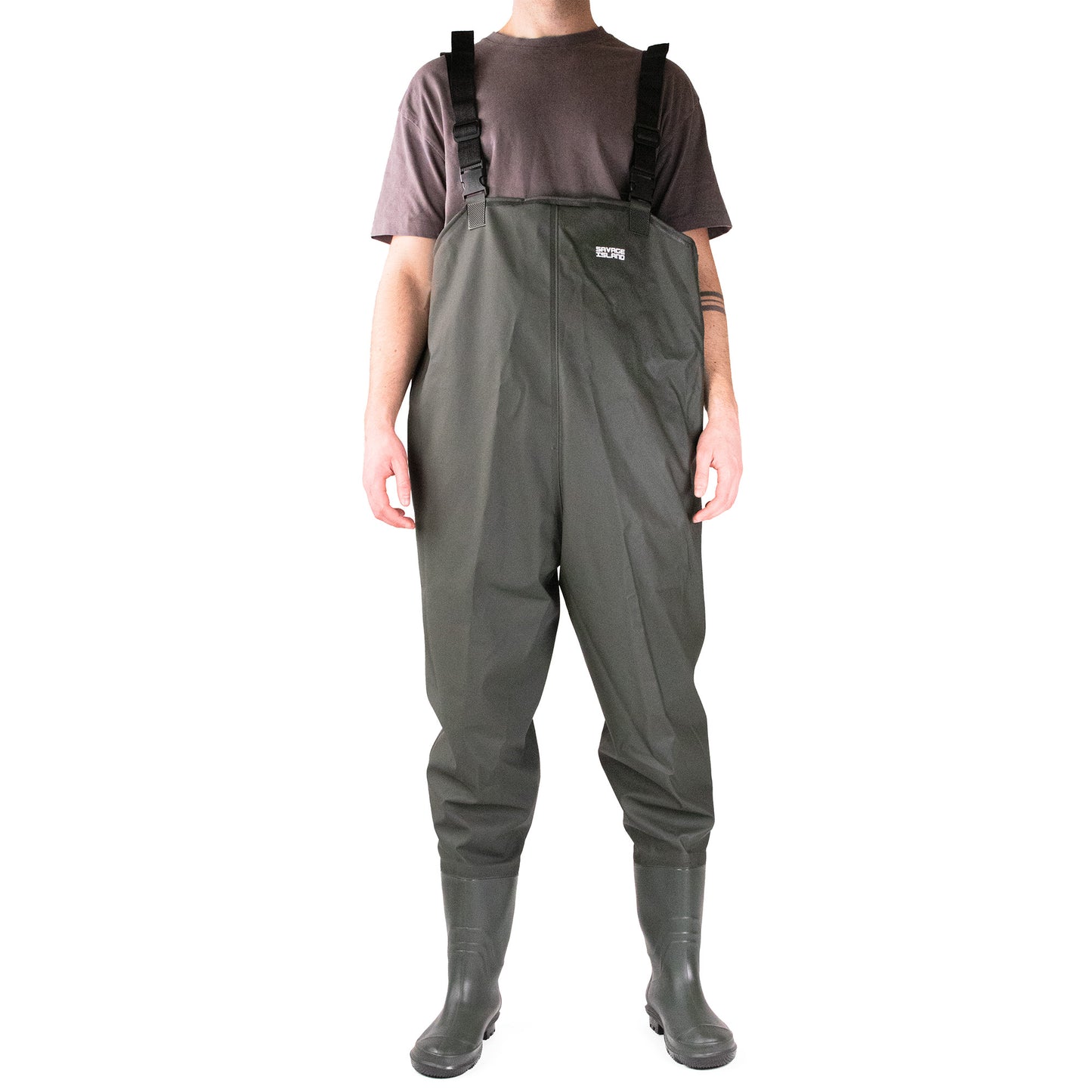 Waterproof Chest Waders – PVC Coated, Built-In Boots