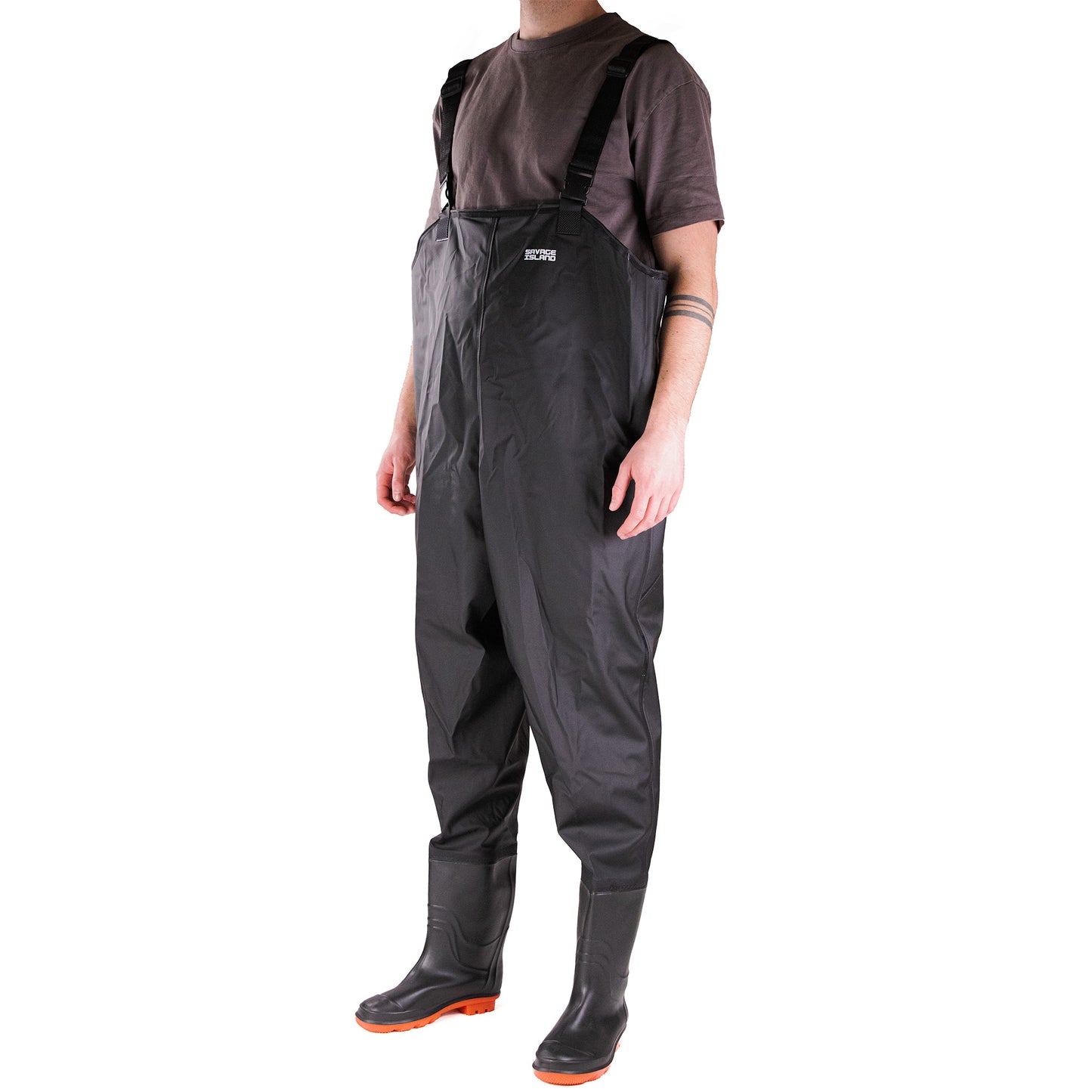 Waterproof Chest Waders – PVC Coated, Built-In Boots