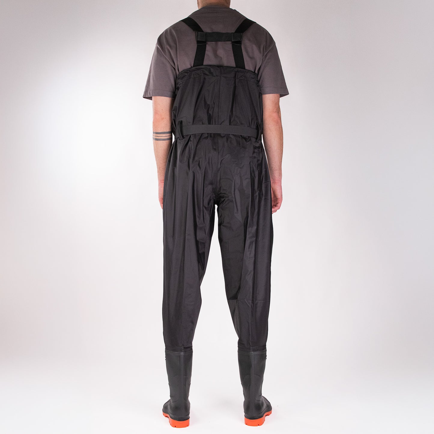 Nylon Chest Waders – PVC Coated, Front Pocket, Built-In Boots