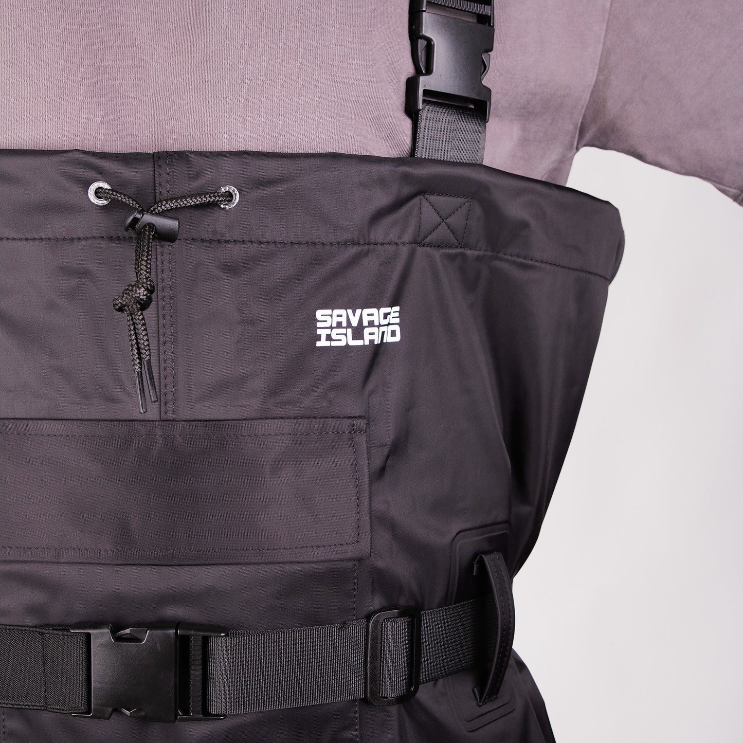 Nylon Chest Waders – PVC Coated, Front Pocket, Built-In Boots