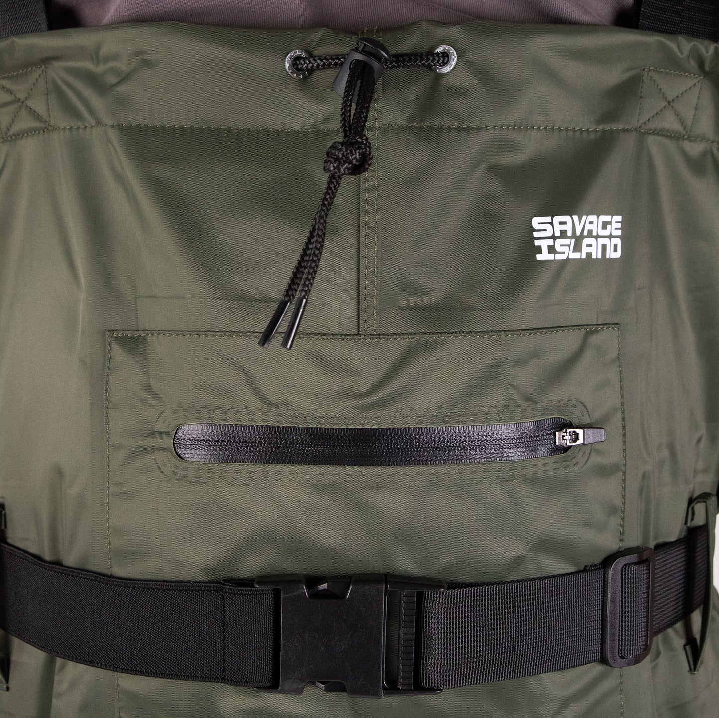 Nylon Chest Waders – PVC Coated, Zipped Front Pocket, Built-In Boots