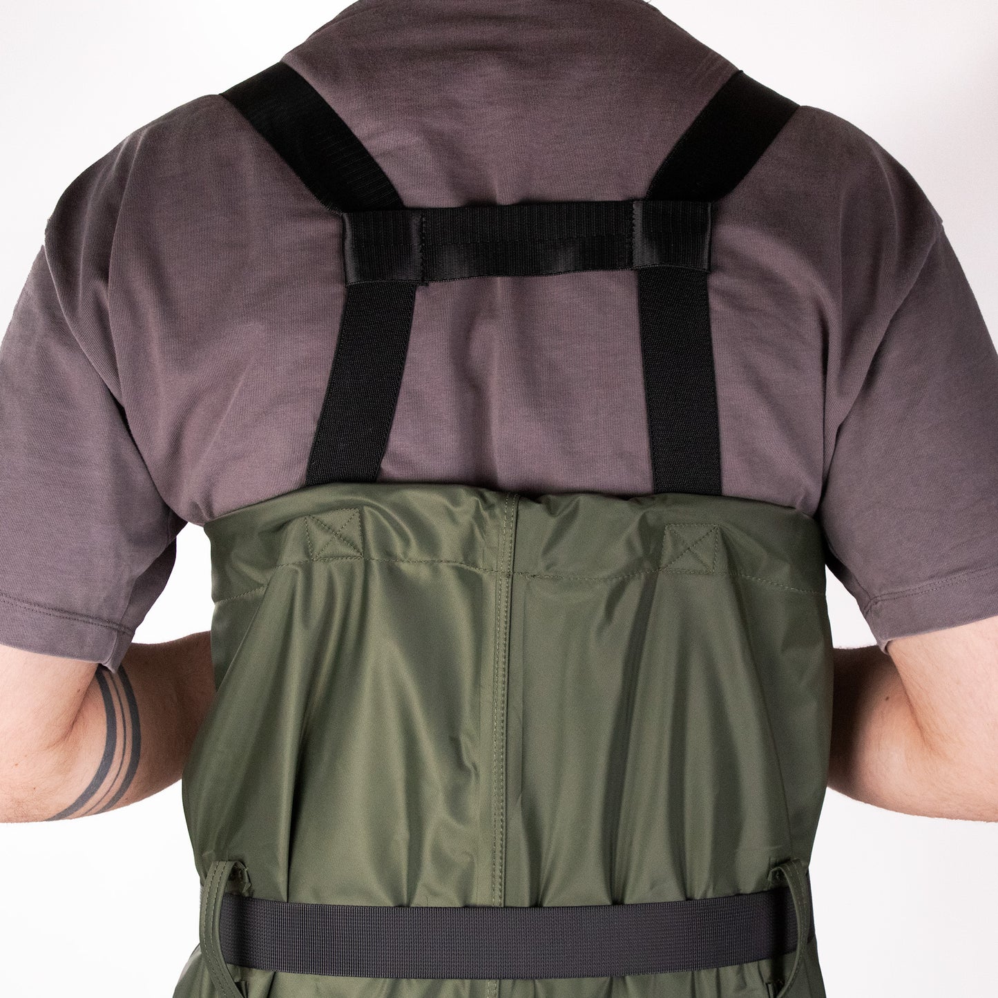 Nylon Chest Waders – PVC Coated, Zipped Front Pocket, Built-In Boots