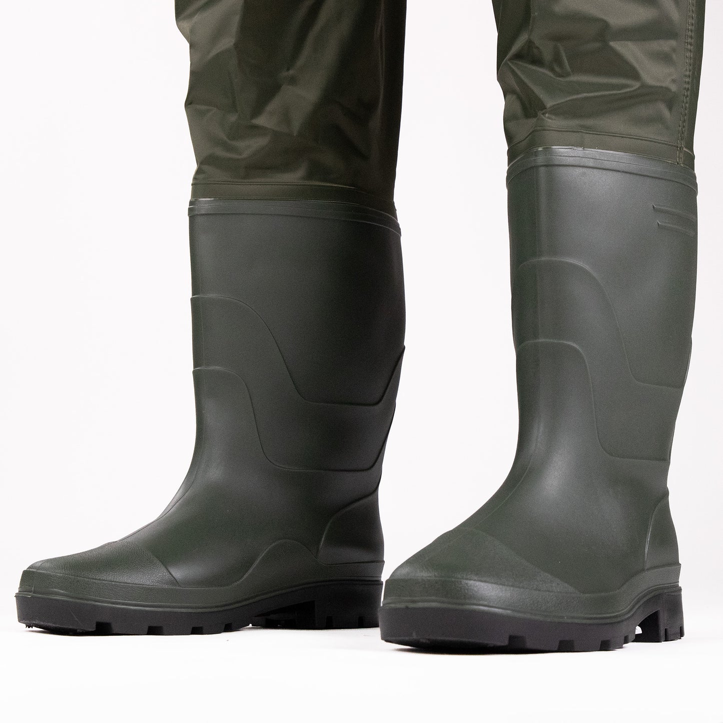 Nylon Chest Waders – PVC Coated, Zipped Front Pocket, Built-In Boots