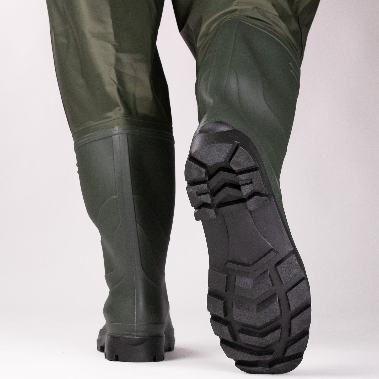 Nylon Chest Waders – PVC Coated, Zipped Front Pocket, Built-In Boots