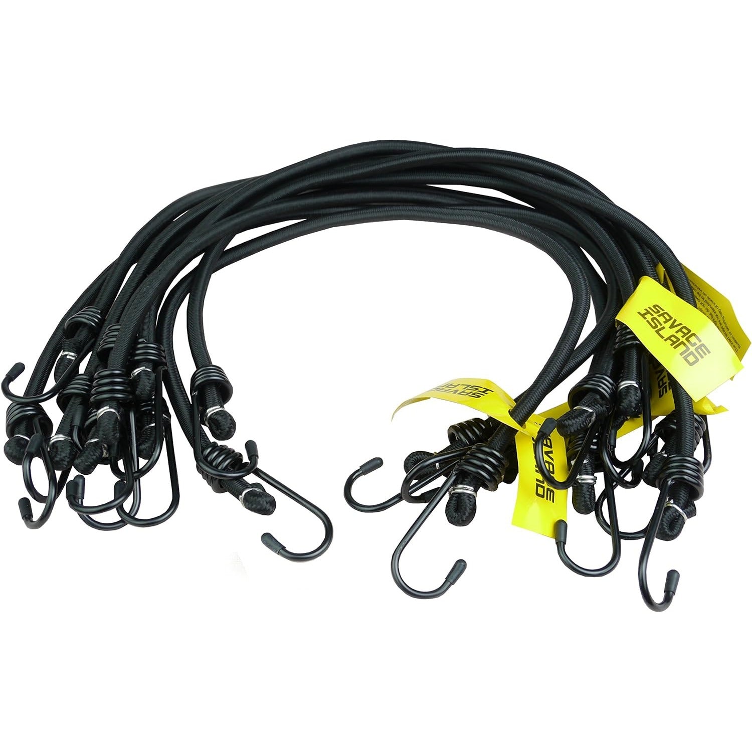 8mm 10 Pack Black Elastic Bungee Cords Savage Island