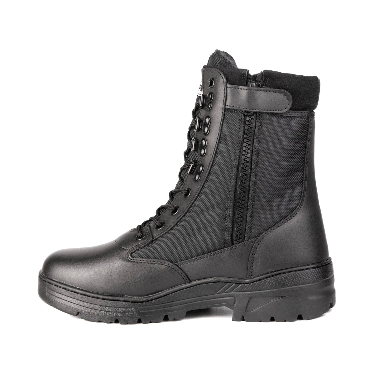 Covert Black Leather Side Zip Patrol Boots