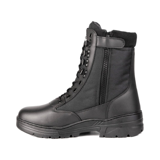 Covert Black Leather Side Zip Patrol Boots