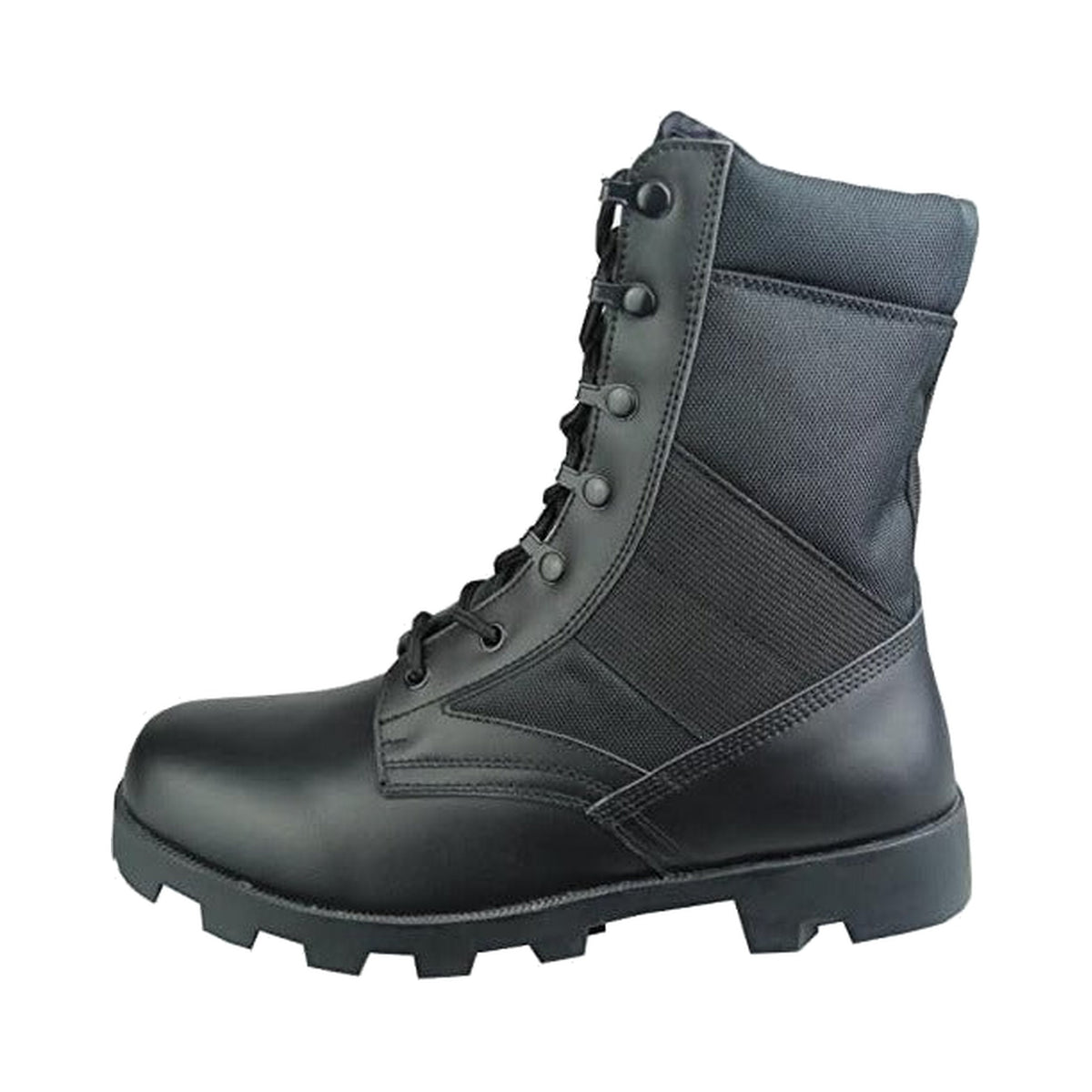 Jungle Black Leather Combat Boots