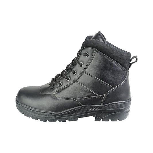 Summit Mid Black All Leather Side Zip Patrol Boots