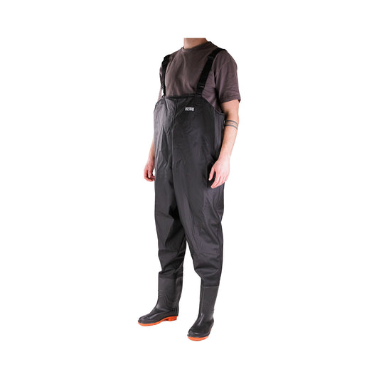 Waterproof Chest Waders PVC Coated with Built-In Boots